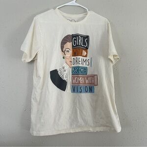 🦋 Forever Me Cream RBG Ruth Bader Ginsberg T-Shirt Casual Women Girl Power XL